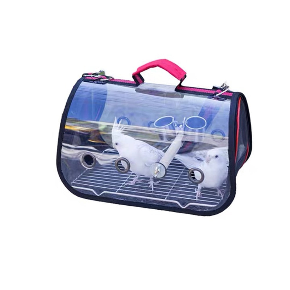 Portable Bird Carrier Parrot Backpack Bag With Perch For Small Animals