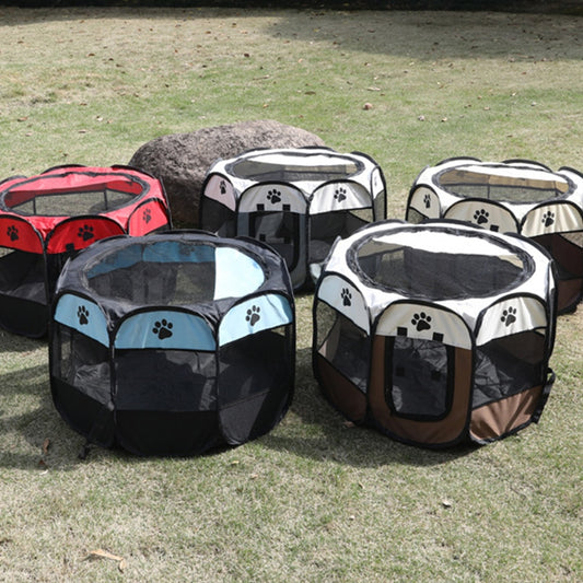 Portable Folding Pet Tent Dog House Octagonal Cage For Cat Tent Playpen Puppy
