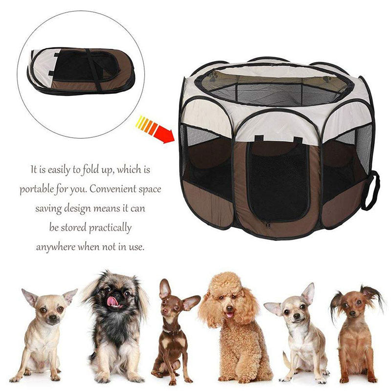 Portable Folding Pet Tent Dog House Octagonal Cage For Cat Tent Playpen Puppy