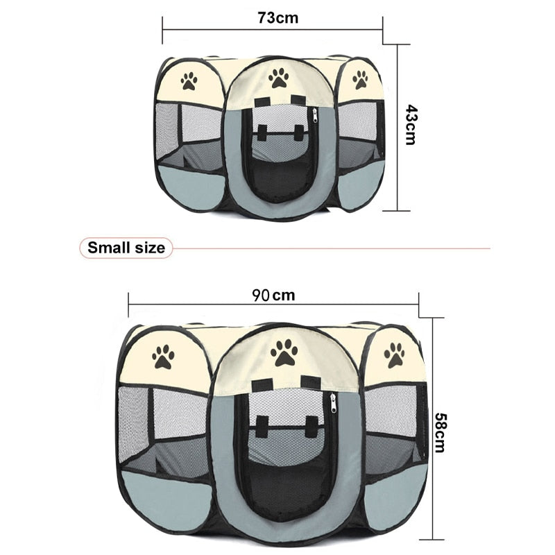 Portable Folding Pet Tent Dog House Octagonal Cage For Cat Tent Playpen Puppy