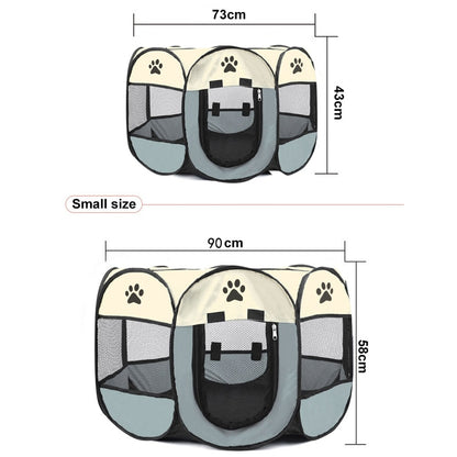 Portable Folding Pet Tent Dog House Octagonal Cage For Cat Tent Playpen Puppy