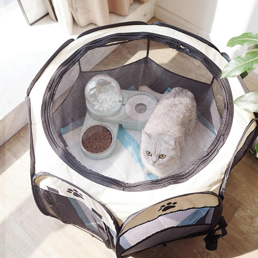Portable Folding Pet Tent Dog House Octagonal Cage For Cat Tent Playpen Puppy