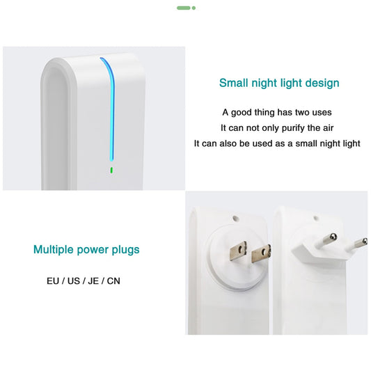 Portable Mini Negative Ion Generator Air Purifier Plug In
