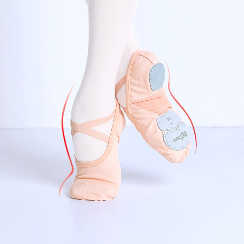 Professional Ballet Shoes Soft Three Split Sole Ballerina Dance Shoes