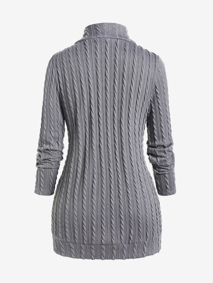 Knitted Zipper Cardigan for Women