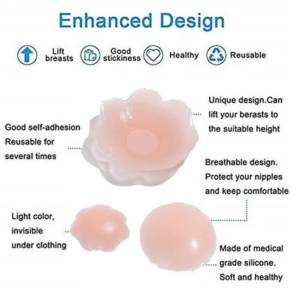 Reusable Women Breast Petals Lift Nipple Cover Stick on Bra