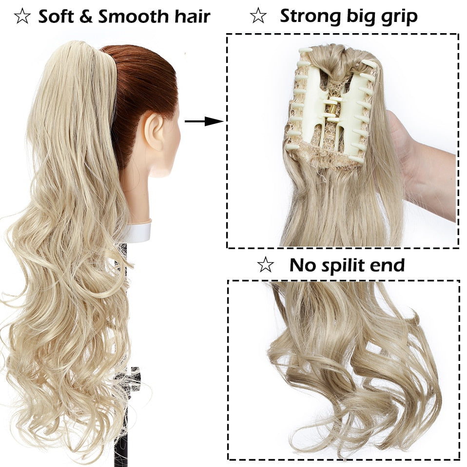 Synthetic 12-26inch Claw Clip On Ponytail Hair Extension