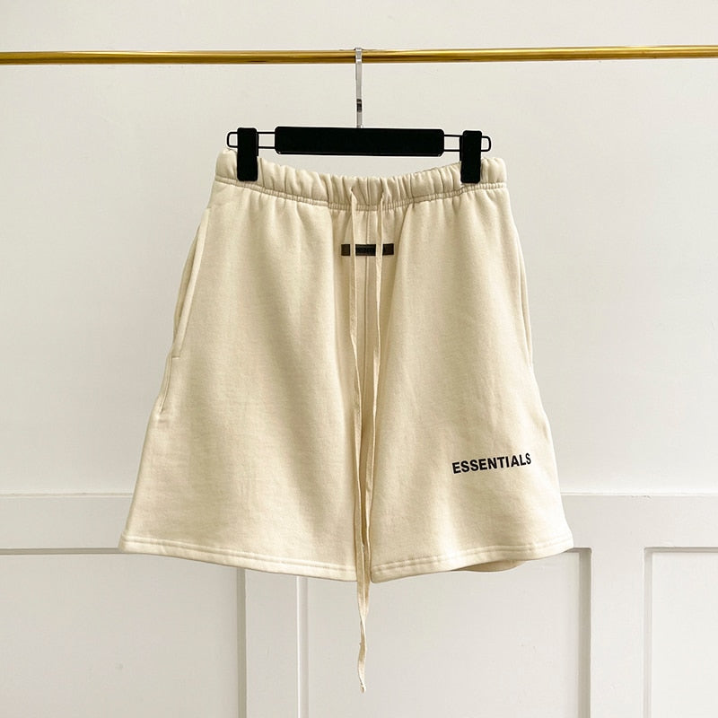 Unisex High Quality Essentials Reflective Letter Print Drawstring Shorts