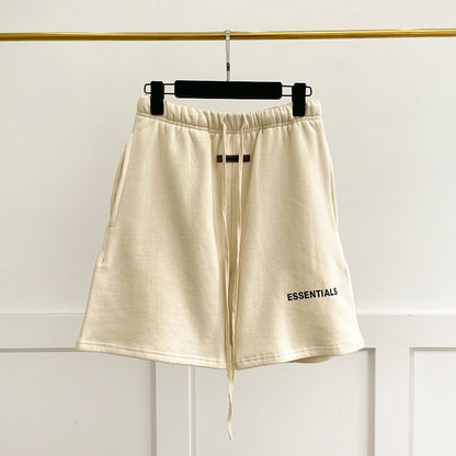 Unisex High Quality Essentials Reflective Letter Print Drawstring Shorts