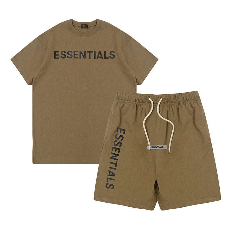 Kids Clothes ESSENTIALS Summer T-shirt +Sports Shorts Sets