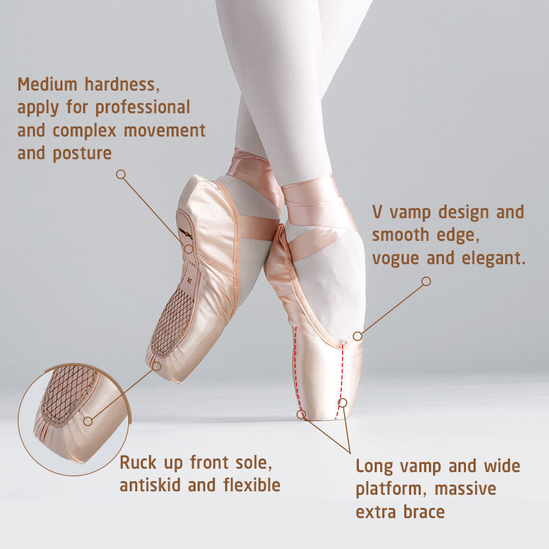 Sales Satin Ballet Pointe Shoes Professional Girls Ballerina