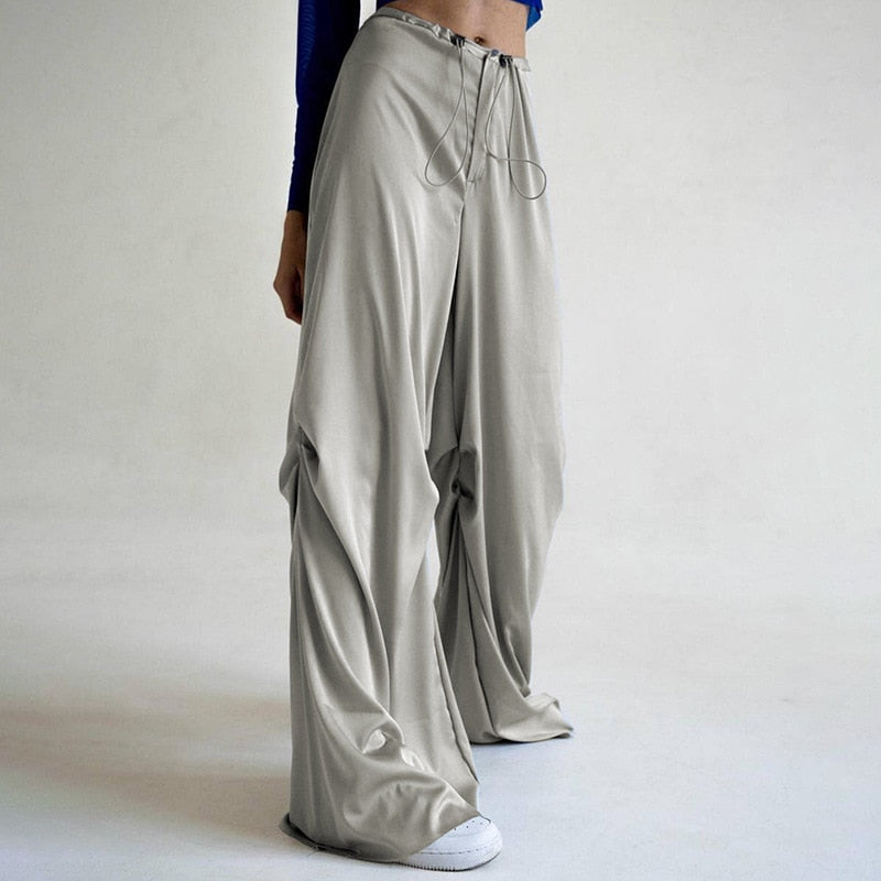 Satin Wide Leg Pants for Women - Azahshopping