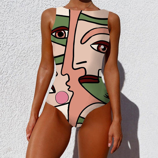 Print Swimsuit Bodysuit One Piece