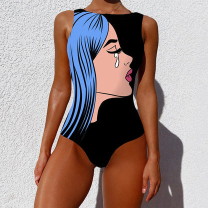 Print Swimsuit Bodysuit One Piece