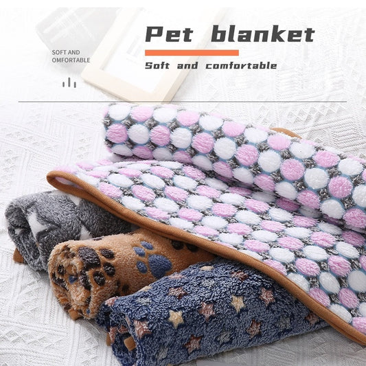 Fluffy Cute Star Printing Pet Mat Warm And Comfortable Pet Blanket For Dogs And Cats