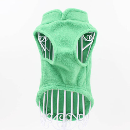 Solid Fleece Cat Clothes Winter Sphinx Cat Vest Harness
