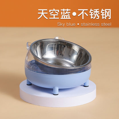 Stainless Steel Cat Bowl Non Slip Base Cat Food Drinking Water Feeder