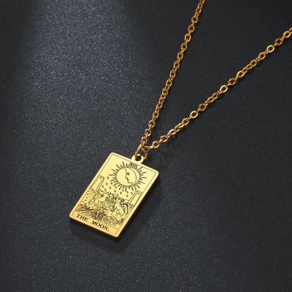 Stainless Steel Classic Tarot Cards Pendant Necklace