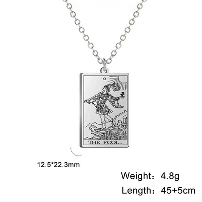 Stainless Steel Classic Tarot Cards Pendant Necklace