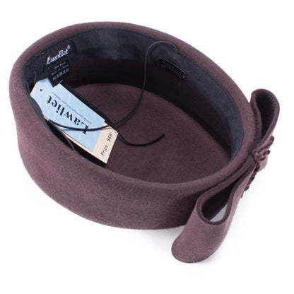 Teardrop Women Hats Vintage Look Pillbox Fascinator Hat Top Fancy Wool Felt Hat