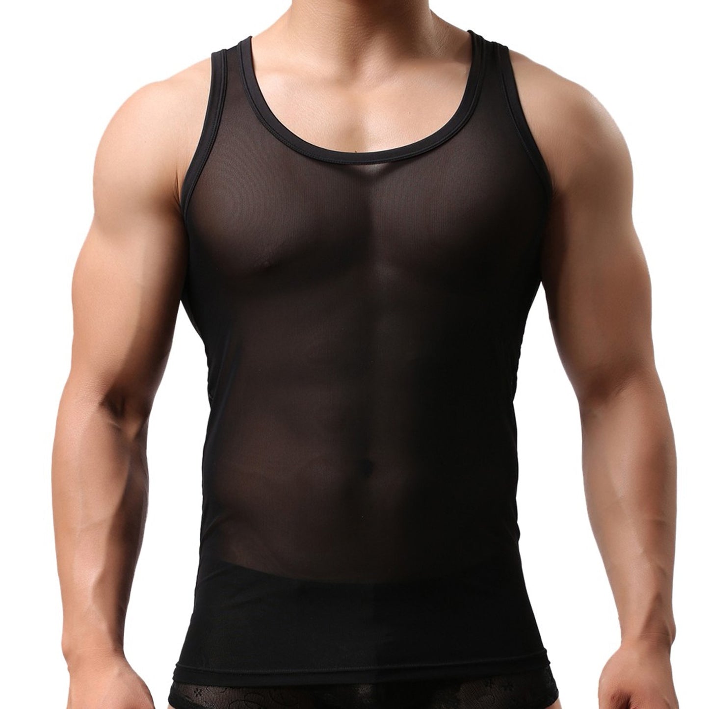 Transparent Undershirt See-through Sleeveless Shirt Singlet