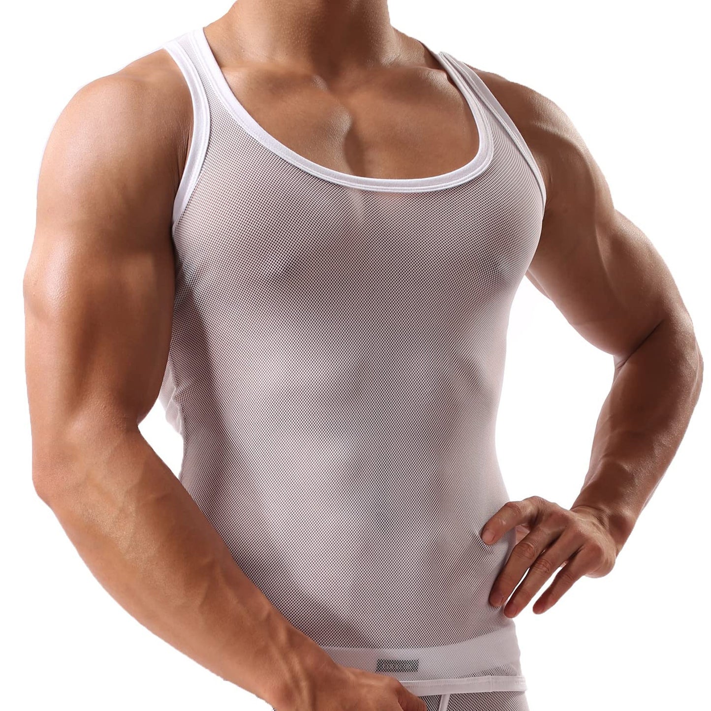 Transparent Undershirt See-through Sleeveless Shirt Singlet