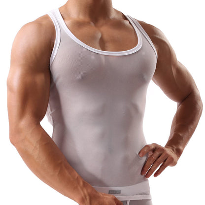 Transparent Undershirt See-through Sleeveless Shirt Singlet