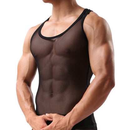 Transparent Undershirt See-through Sleeveless Shirt Singlet