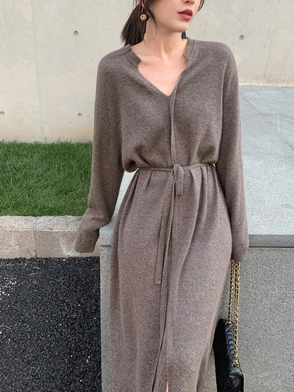 Vintage Sweater Knitted Dress for Women - Azahshopping