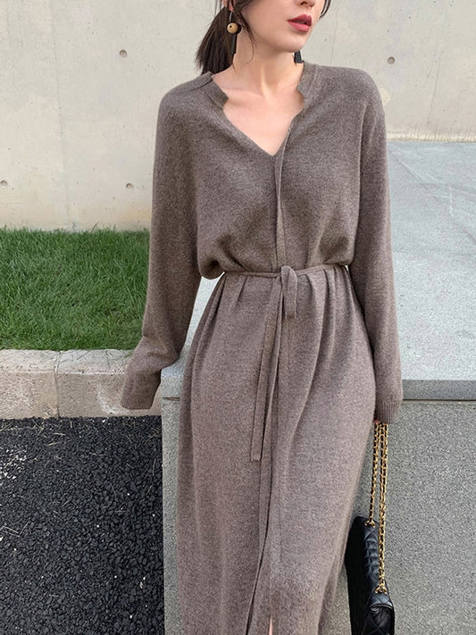 Vintage Sweater Knitted Dress for Women - Azahshopping