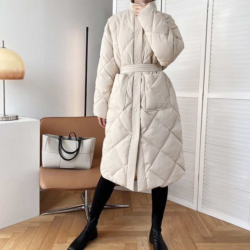 Winter Korean Style Long Cotton-padded Coat
