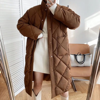 Winter Korean Style Long Cotton-padded Coat