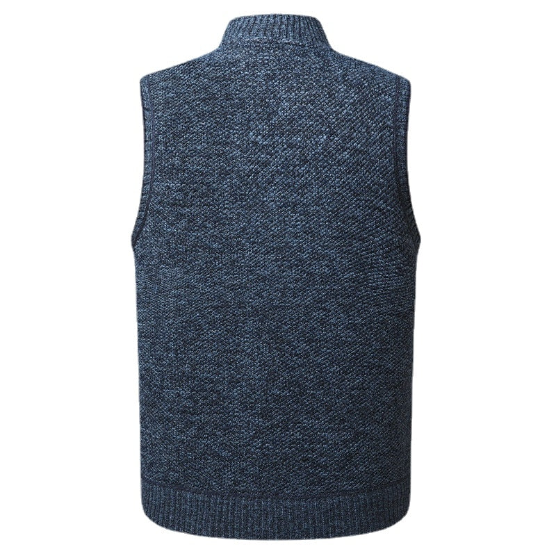 Thick Fleece Knitted Casual Sweater Vest For Men