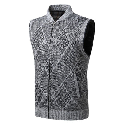 Thick Fleece Knitted Casual Sweater Vest For Men