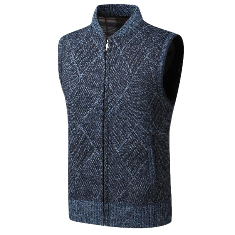 Thick Fleece Knitted Casual Sweater Vest For Men