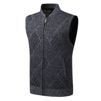 Thick Fleece Knitted Casual Sweater Vest For Men