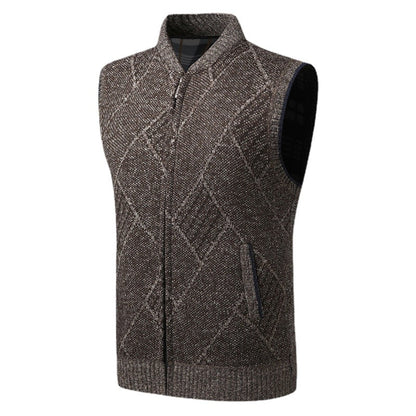 Thick Fleece Knitted Casual Sweater Vest For Men