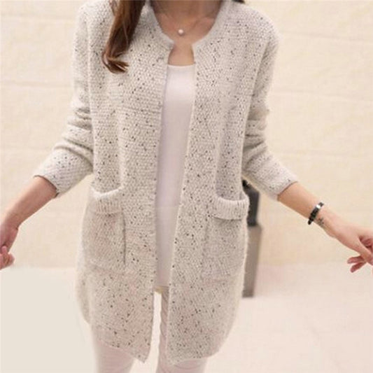 Winter Warm Cardigan Solid Color Knitted Sweater - Azahshopping