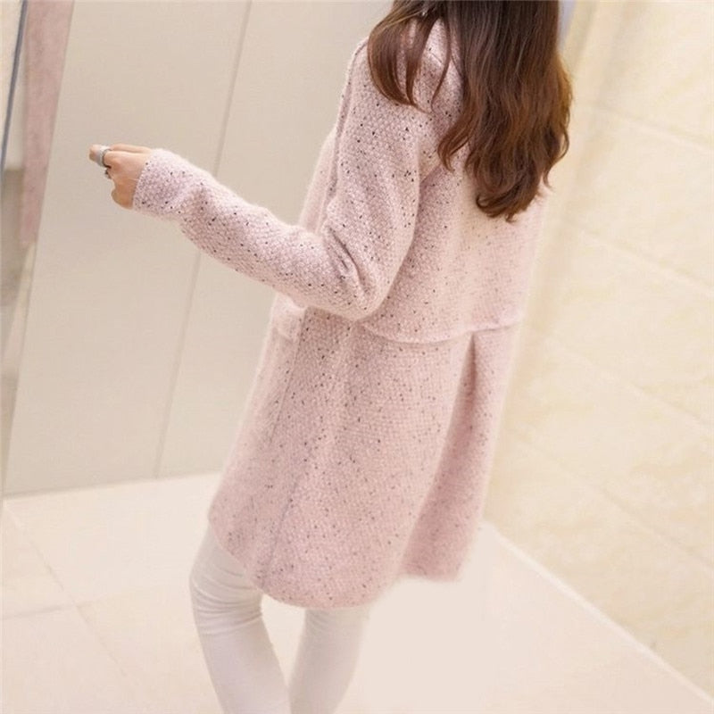 Winter Warm Cardigan Solid Color Knitted Sweater - Azahshopping