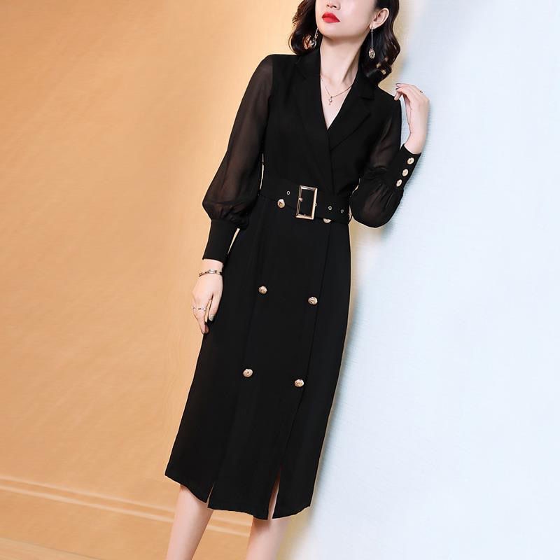 Long Sleeve Notched Collar Sheath Bodycon Blazer Dress