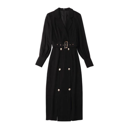 Long Sleeve Notched Collar Sheath Bodycon Blazer Dress