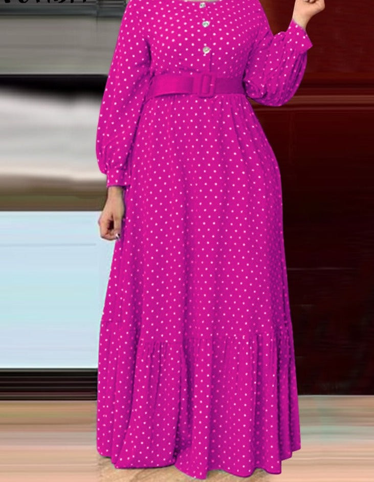 Printed Dot Maxi Long Summer dress