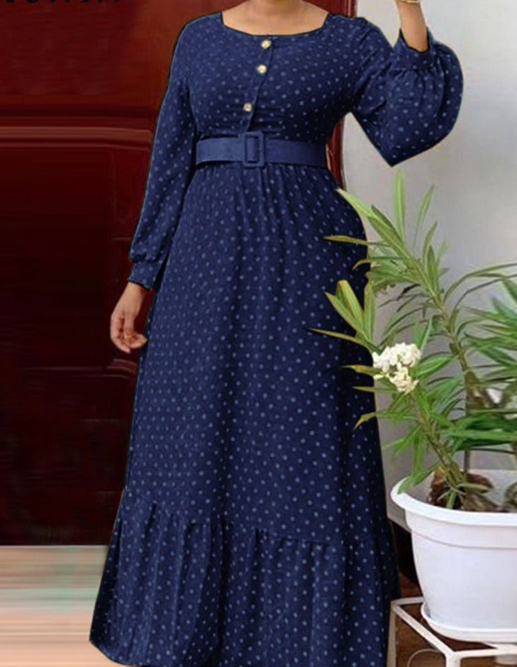 Printed Dot Maxi Long Summer dress