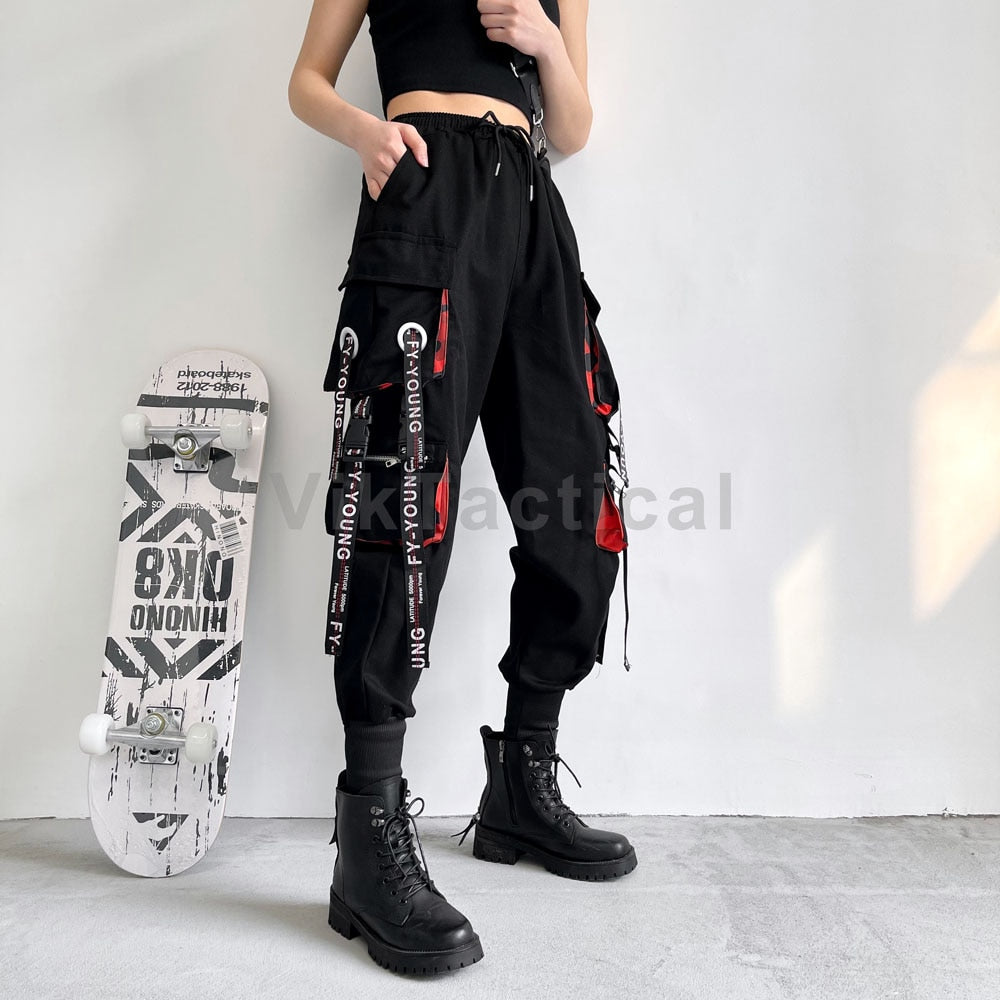 Women Cargo Pants with Punk Pockets - Azahshopping