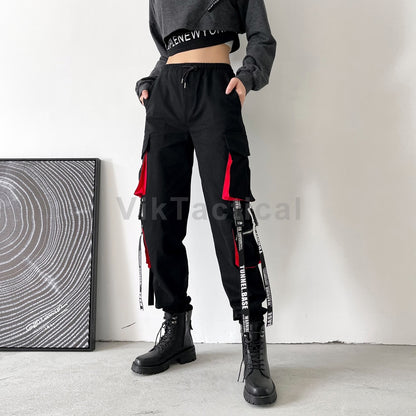 Women Cargo Pants with Punk Pockets - Azahshopping