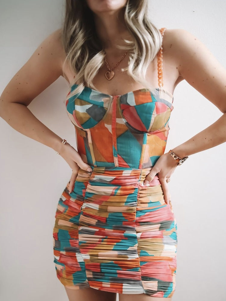 Printed Mini Spring Dress