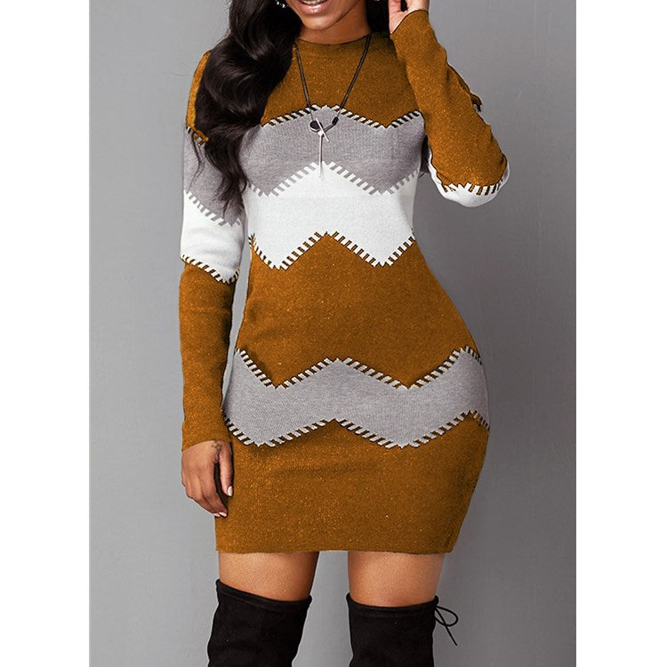 Women Hip Spring Autumn Vintage Strip Befree Dress