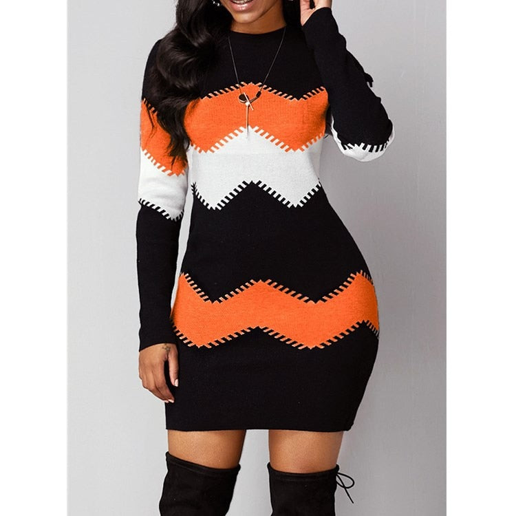 Women Hip Spring Autumn Vintage Strip Befree Dress