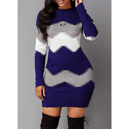 Women Hip Spring Autumn Vintage Strip Befree Dress
