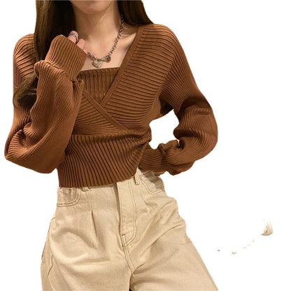 One Size Loose Knitted Pullover Sweater Top